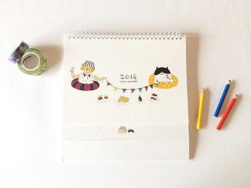 2016 desk calendar yellow nose practice - Calendars - Paper White