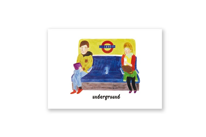 【 London A - Z 】明信片 - 愛的倫敦地鐵 - 卡片/明信片 - 紙 白色