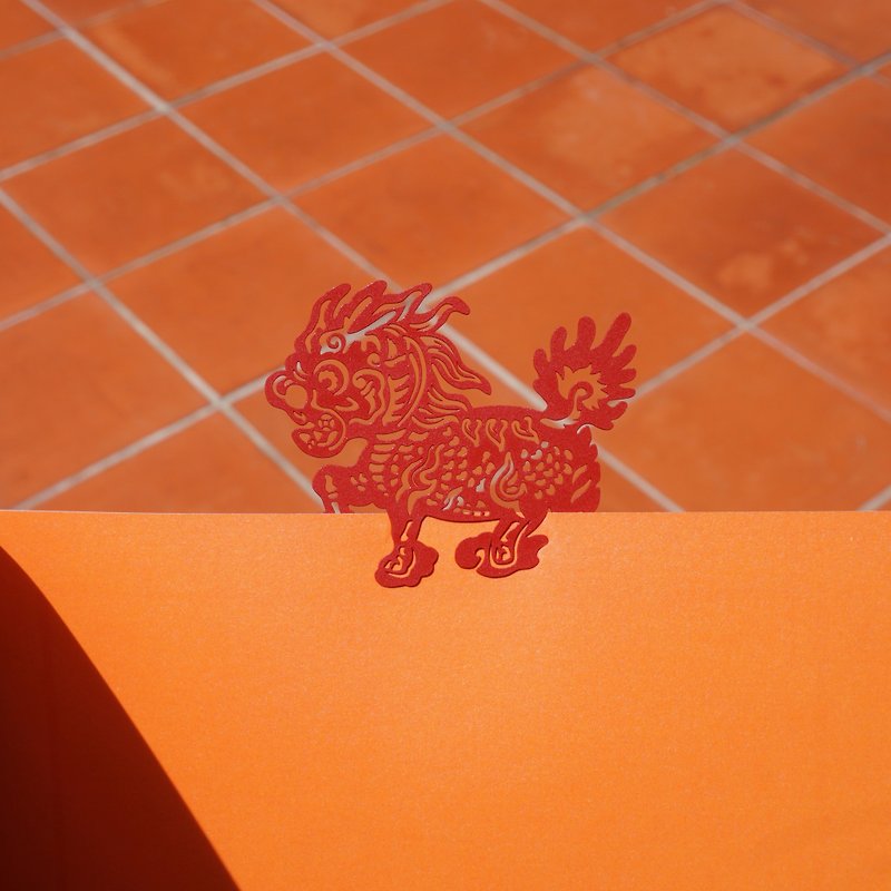 麥麥大節慶-祥麟威鳳 金屬書籤-紅 | 文化節慶 開運祈福 文具送禮 - 書籤 - 不鏽鋼 紅色
