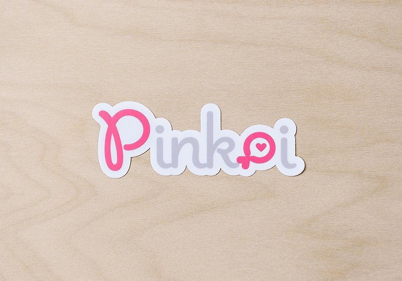Pinkoi Logo Big Waterproof Sticker - Stickers - Paper Pink