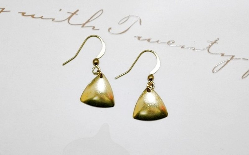 Pure Bronze<Delta Junction> - hook earrings # # European and American style fashion - ต่างหู - ทองแดงทองเหลือง สีทอง