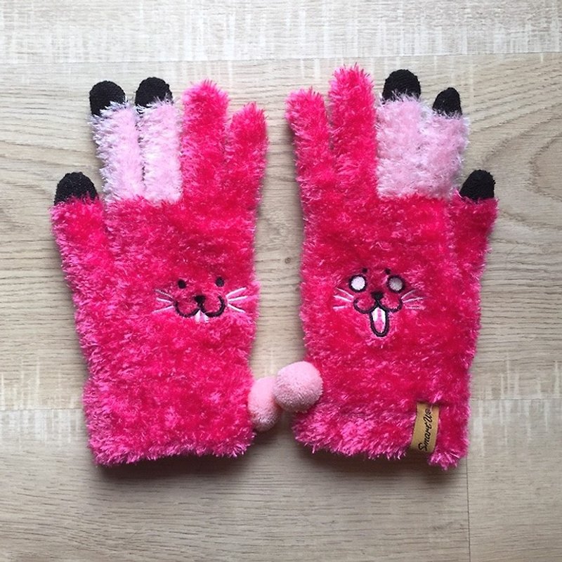 啾咪兔觸控手套 - 手套/手襪 - 其他材質 粉紅色