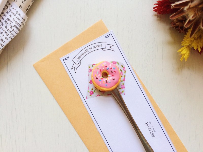草莓甜甜圈/Strawberry Doughnut - 露營用品 - 黏土 粉紅色