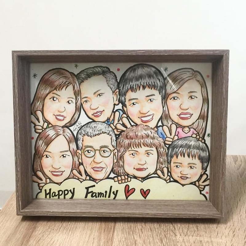 Cha mimi. unique. The only way to be proud is to hand-painted portraits for your family portrait-customized area - ภาพวาดบุคคล - กระดาษ หลากหลายสี