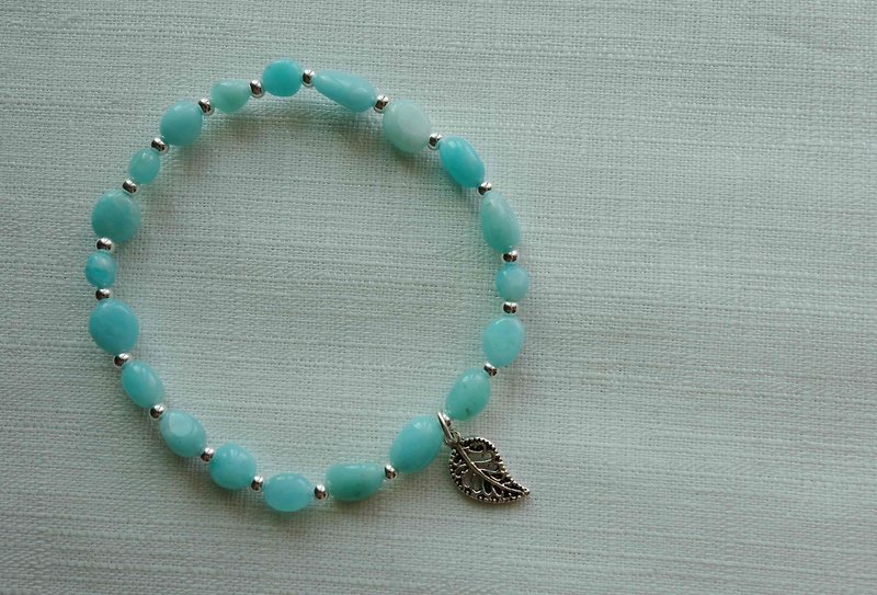 ~ Rice + Bear ~ Bihaitianhe Tianhe Stone sterling silver bracelet semi-precious stones series - Bracelets - Gemstone Blue