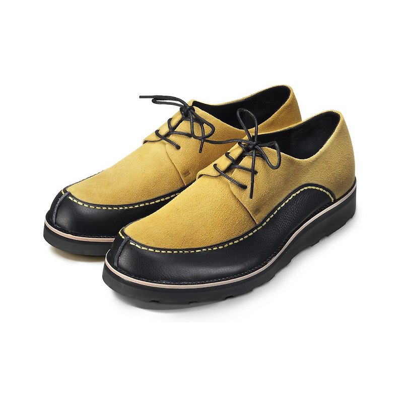 Vibram Leather casual shoe Franklin M1132 Yellow Black - Men's Leather Shoes - Genuine Leather Multicolor