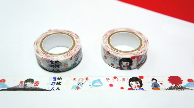 Future Fuji Paper Tape - Washi Tape - Other Materials Red