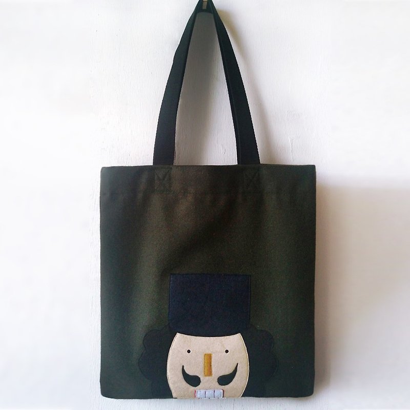 Nutcracker, Handmade Tote Bag - Messenger Bags & Sling Bags - Other Materials Green
