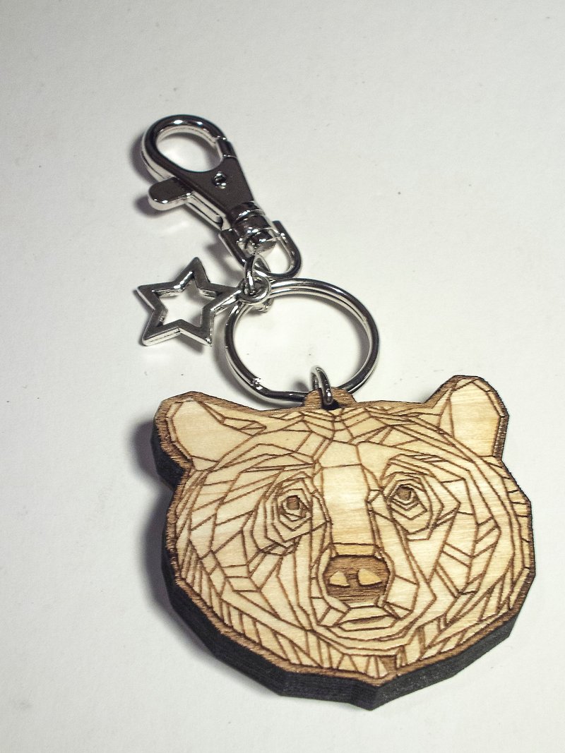 ▲ Bear Bear ▲ key ring / necklace - Keychains - Acrylic Brown