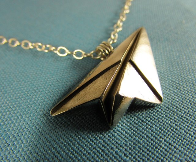 Origami paper plane necklace – Mizyan Jewelry