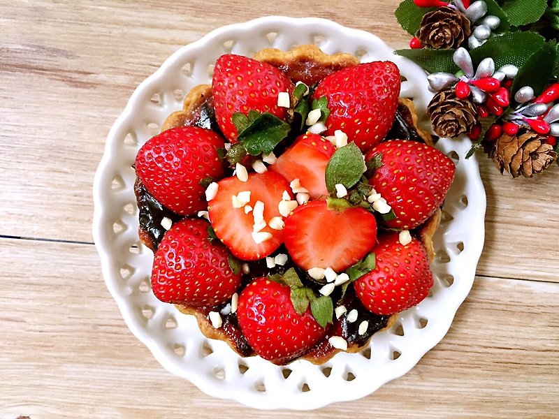 【朋派pompie】草莓季-草莓黑巧克力乳酪mini派(四入) - 鹹派/甜派 - 新鮮食材 紅色