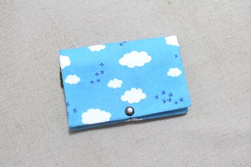 Multi-layer coin purse - blue sky and white clouds - Coin Purses - Other Materials Blue
