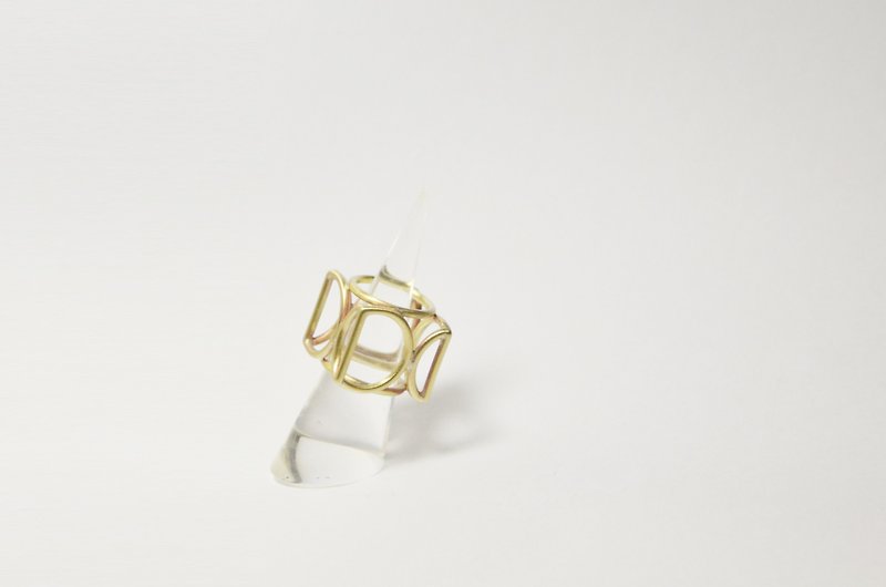 Fold the square brass rings ring - General Rings - Other Metals Gold