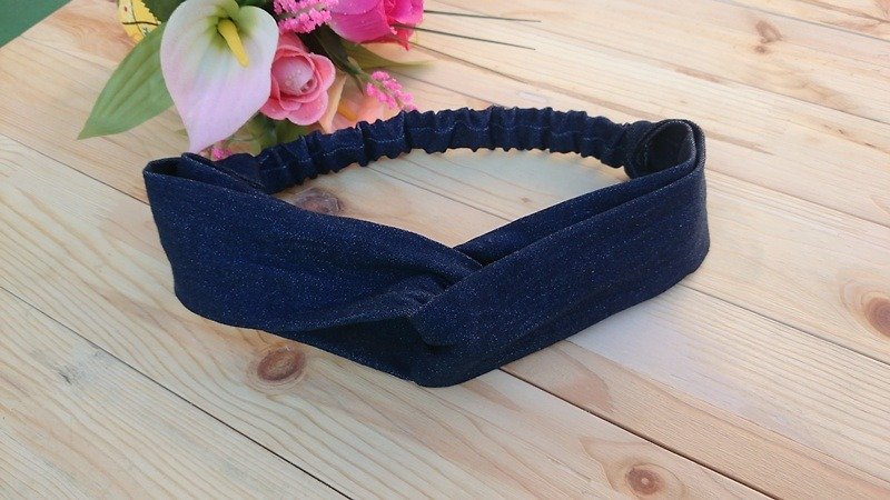 ~ Cross section blue jeans headband - Hair Accessories - Other Materials 