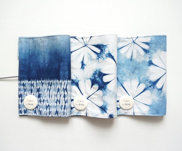 S.A x Indigo Dyed Handmade Pencil Roll/ Pencil Case - Shop Spruce