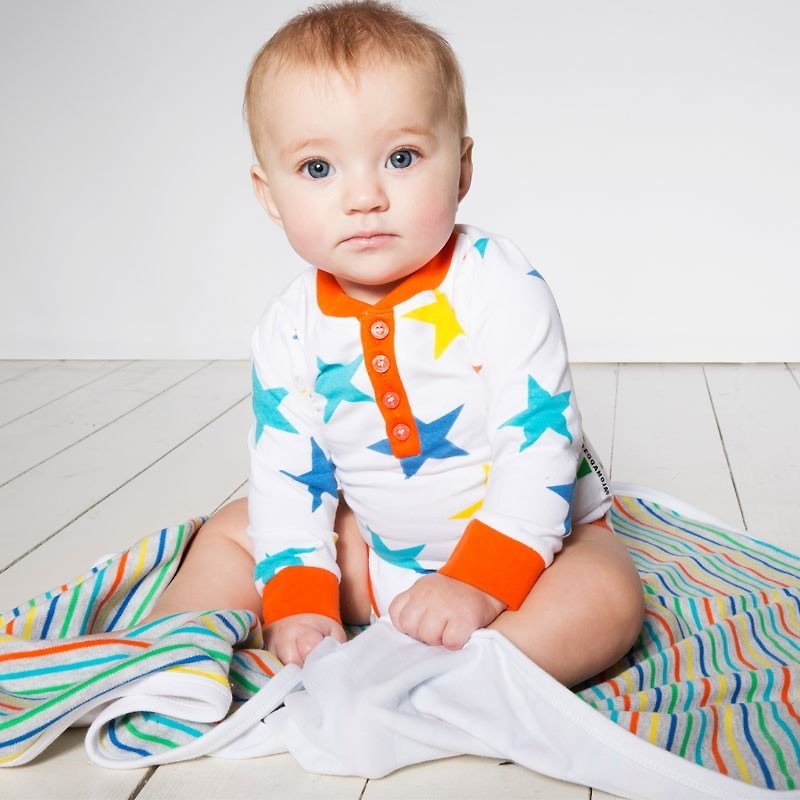 【瑞典製】有機棉潮流星星包屁衣(適合6M-2Y)嬰幼兒 - 其他 - 棉．麻 多色