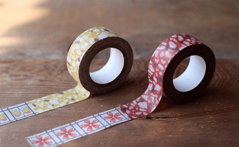 Brick red terrazzo / cherry grilles ◘ paper tape - Washi Tape - Paper Red