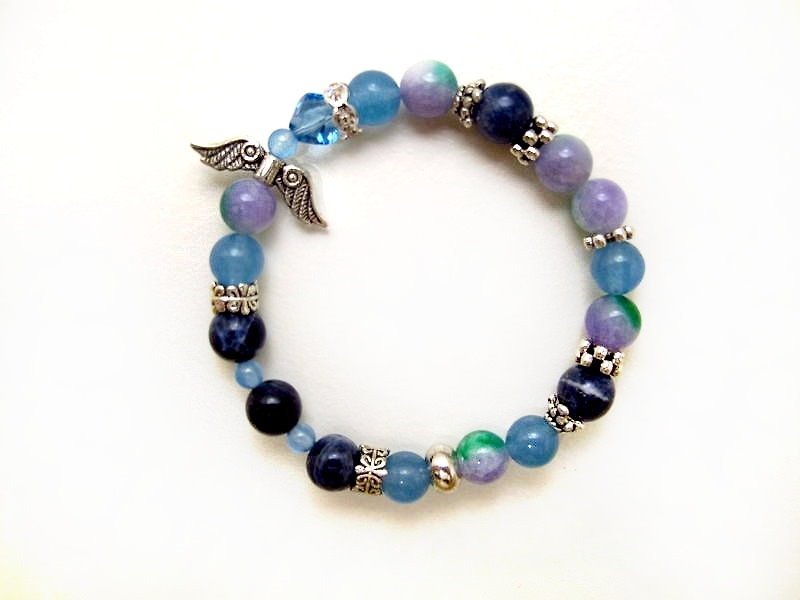 _ Mar. March Birthstone Aquamarine - Bracelets - Other Materials Blue