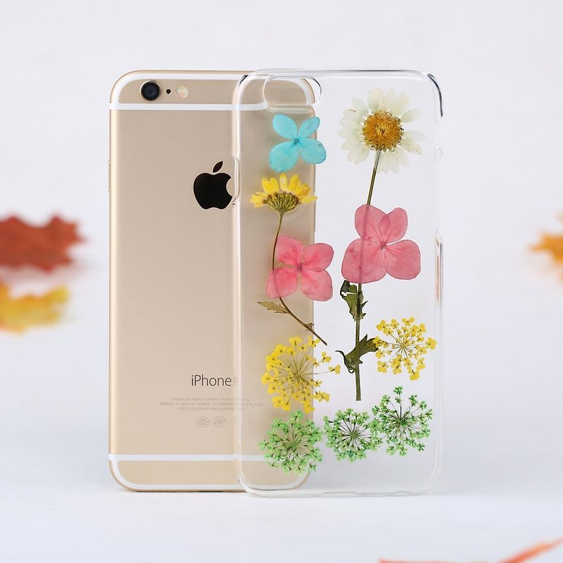 Handmade Pressed Flower Phone Case for iPhone Samsung - Phone Cases - Other Materials Multicolor