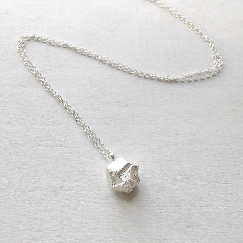 小石子項鍊 Stone Necklace 風景系列 925純銀 - 項鍊 - 其他金屬 銀色