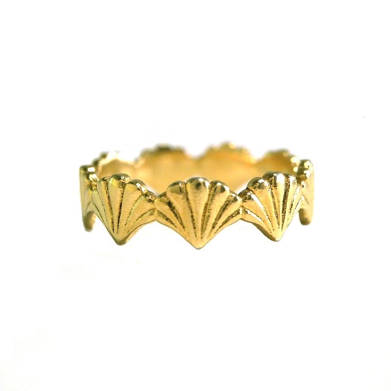 Portico Scallop Motif Stack Ring - General Rings - Other Metals Gold