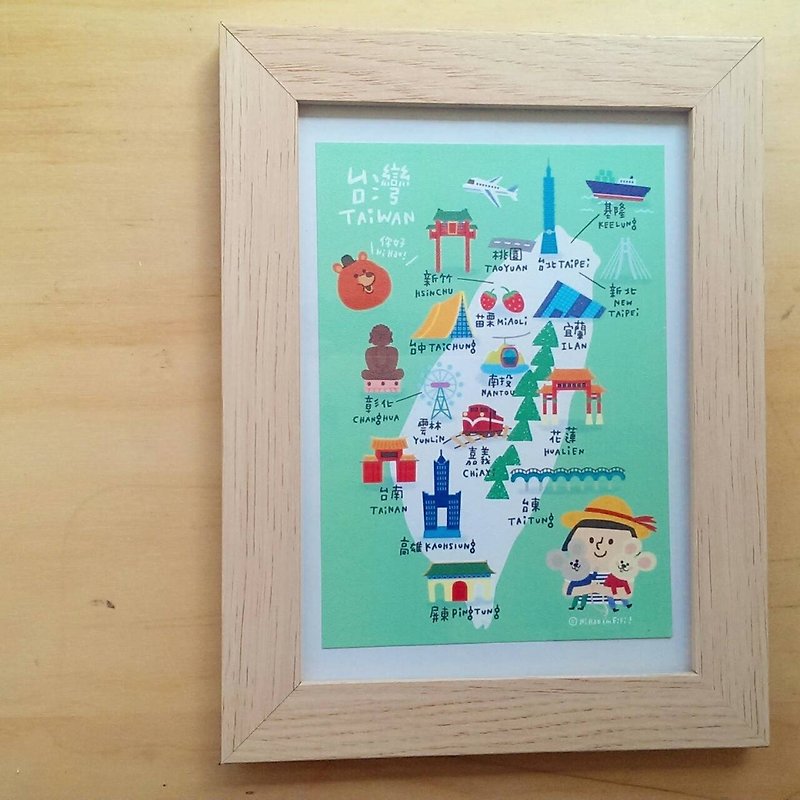 FiFi城市系列明信片－台灣旅遊 - 卡片/明信片 - 其他材質 綠色