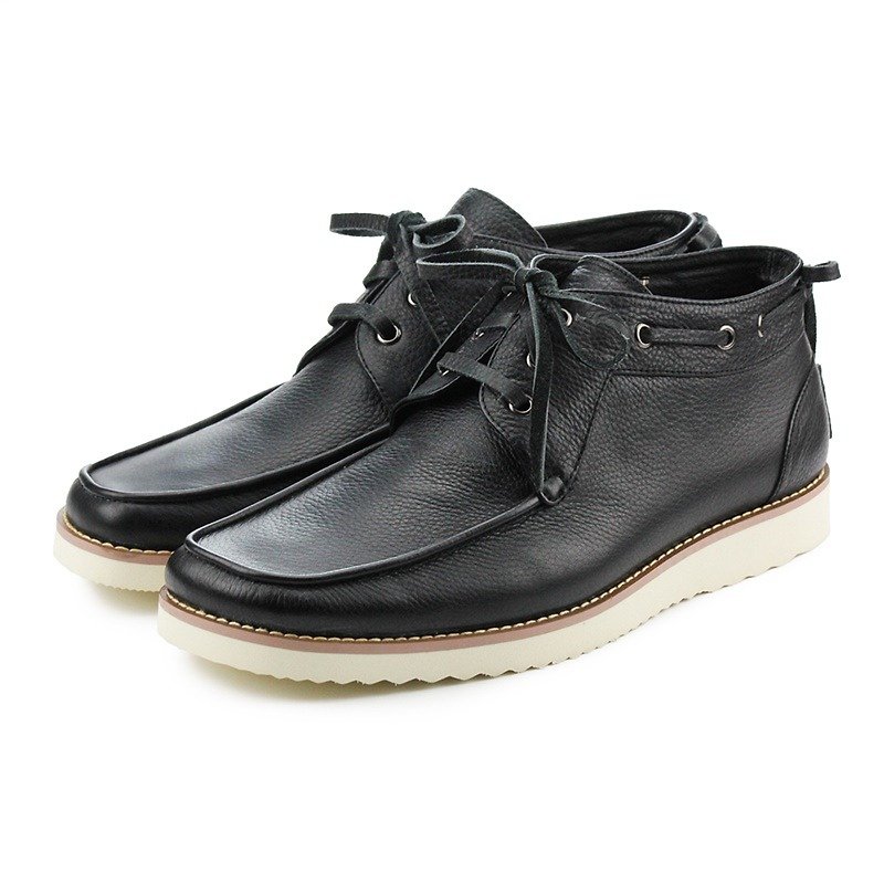 Classic Platform Wallabee 98226 Black - Men's Boots - Genuine Leather Black