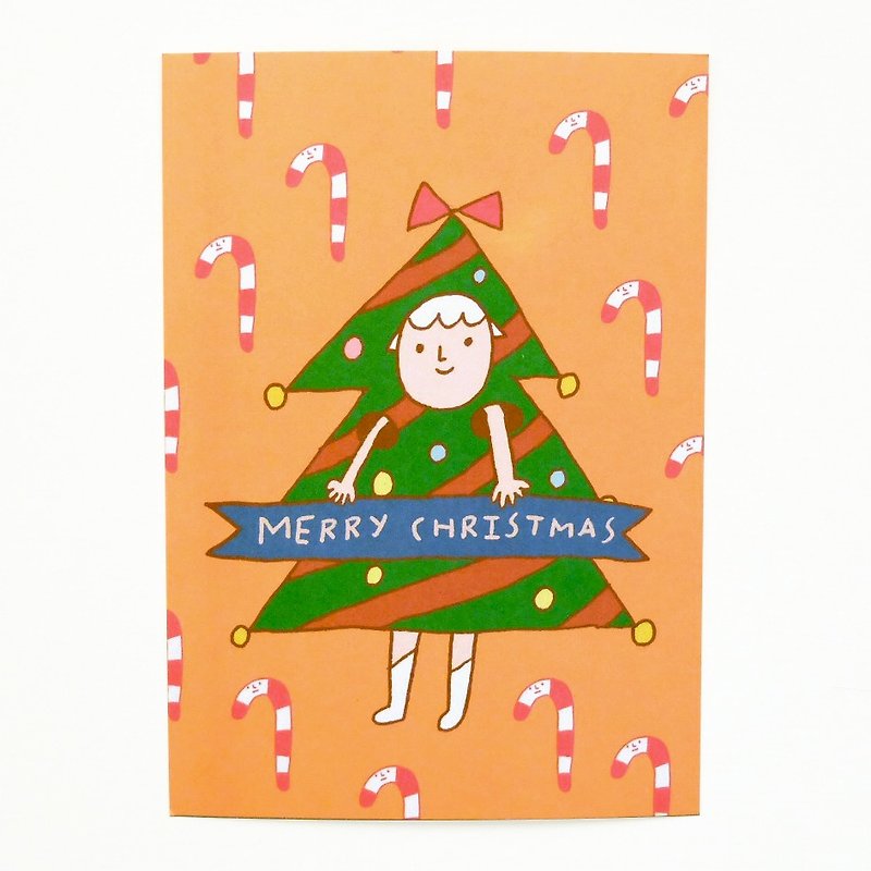 聖誕樹明信片 - 卡片/明信片 - 紙 橘色