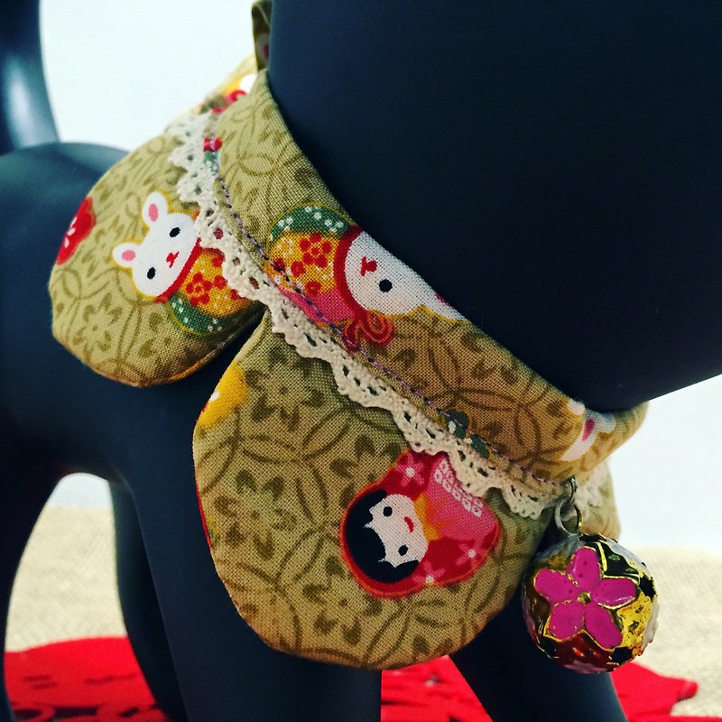 Japanese Clover Bunny doll cat dog collar neckband New paragraph - ปลอกคอ - วัสดุอื่นๆ สีทอง