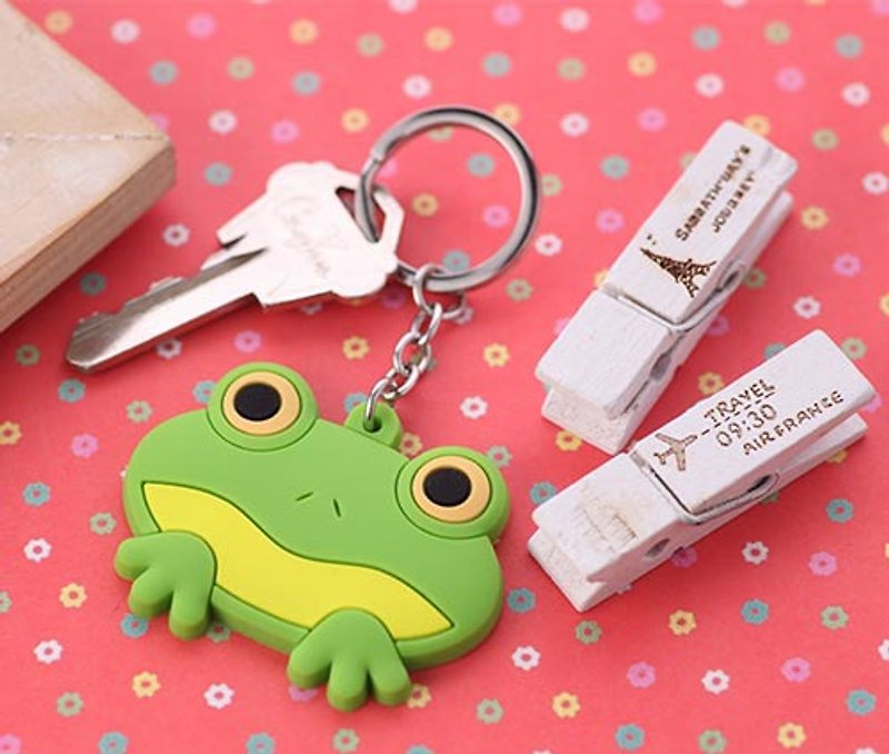 Organized Travel- animal key ring - frog - ที่ห้อยกุญแจ - ซิลิคอน สีเขียว