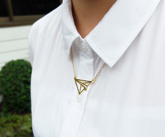 Silver Paper AirPlane Necklace / Origami Necklace/ Airplane Necklace