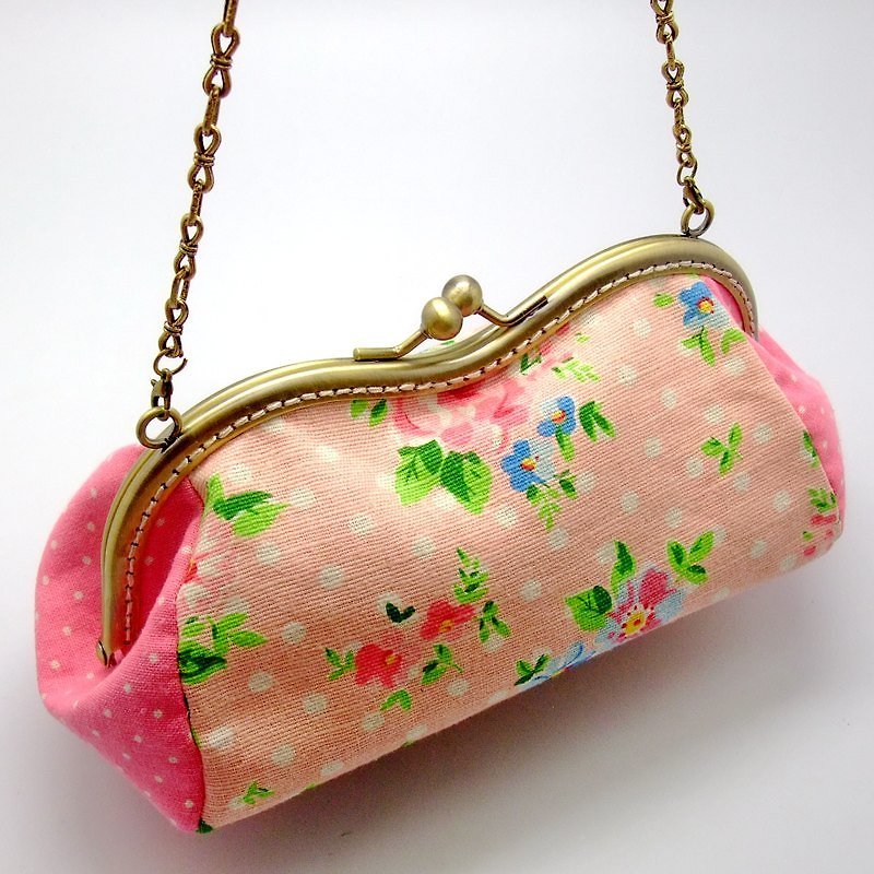 M形口金包 單肩包 口金手袋 - 粉紅玫瑰 - 手提包/手提袋 - 其他材質 粉紅色
