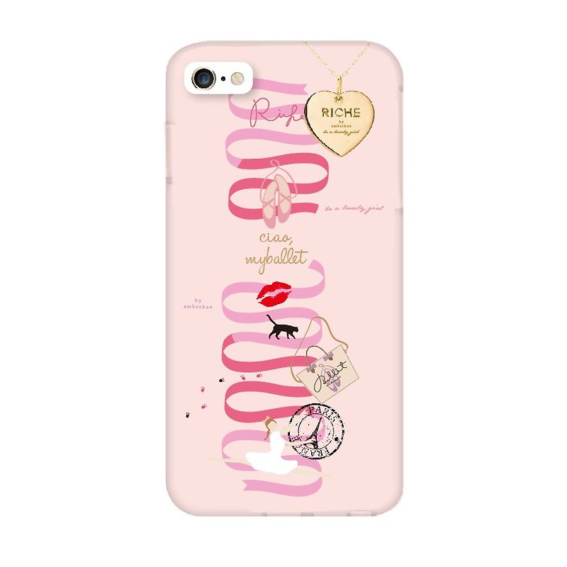 芭蕾女孩-粉紅緞帶手機殼 - 手機殼/手機套 - 其他材質 粉紅色