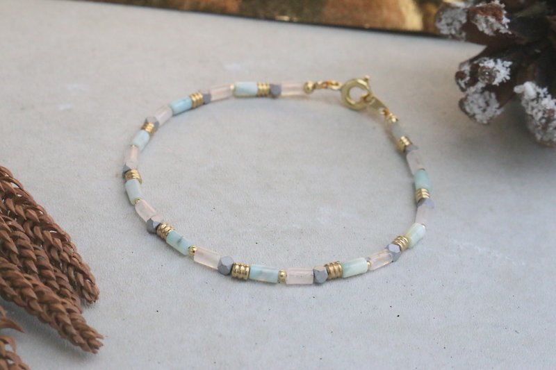 Tianhe stone jade natural stone brass bracelet 0804-dudu - Bracelets - Gemstone Green