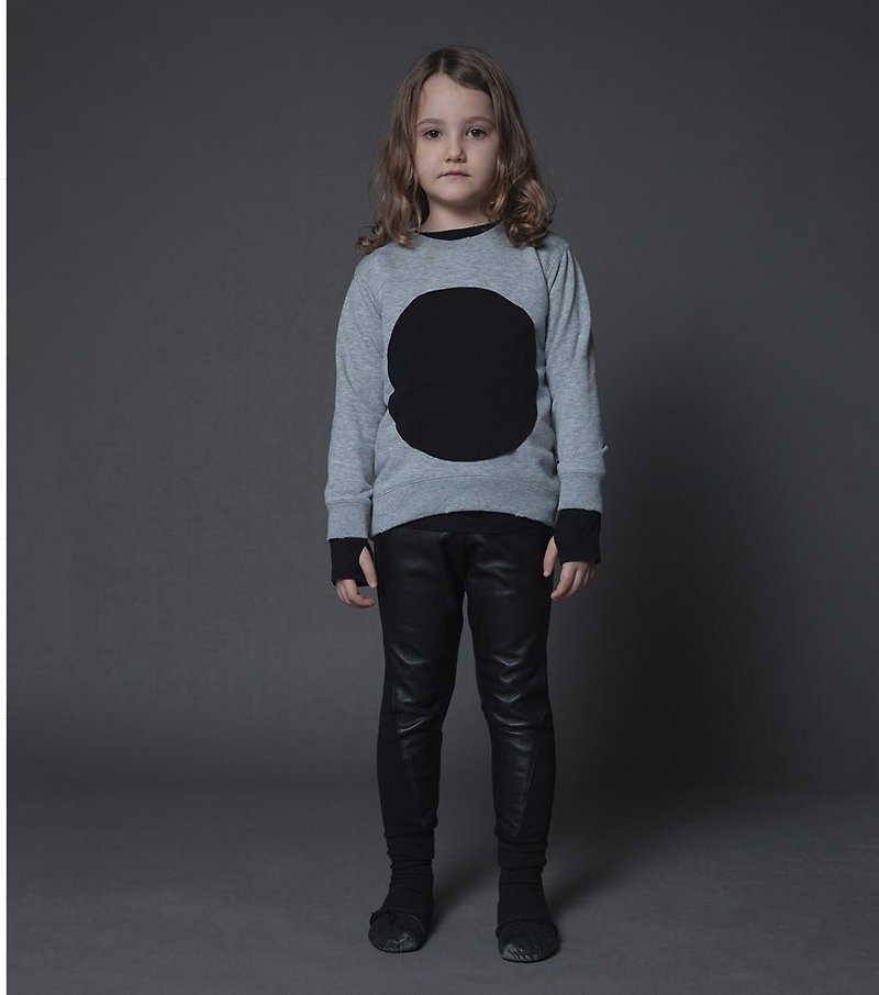 2015 autumn and winter tide brand NUNUNU big circle top / circle patch pullover - Other - Paper Black