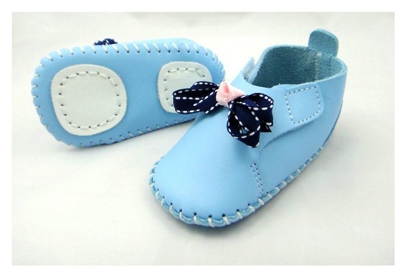Chiduowu MIT Taiwan-made calfskin angel shoes handmade DIY material package C (only blue) - เครื่องหนัง - หนังแท้ สีน้ำเงิน