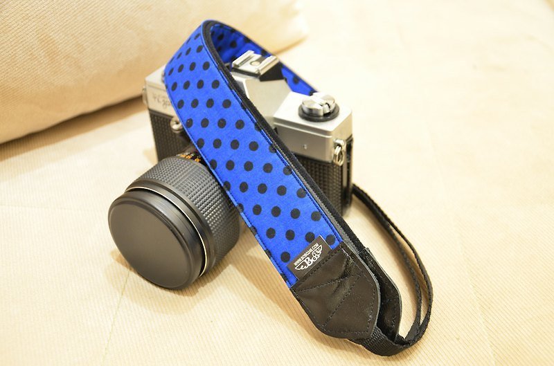 Blue Black Spot Decompression Strap Camera Strap Ukulele Camera Strap - Camera Straps & Stands - Other Materials 