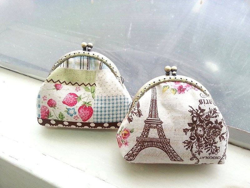 [Colorful] 8.5cm mouth gold package series - Strawberry Park - Coin Purses - Other Materials Green