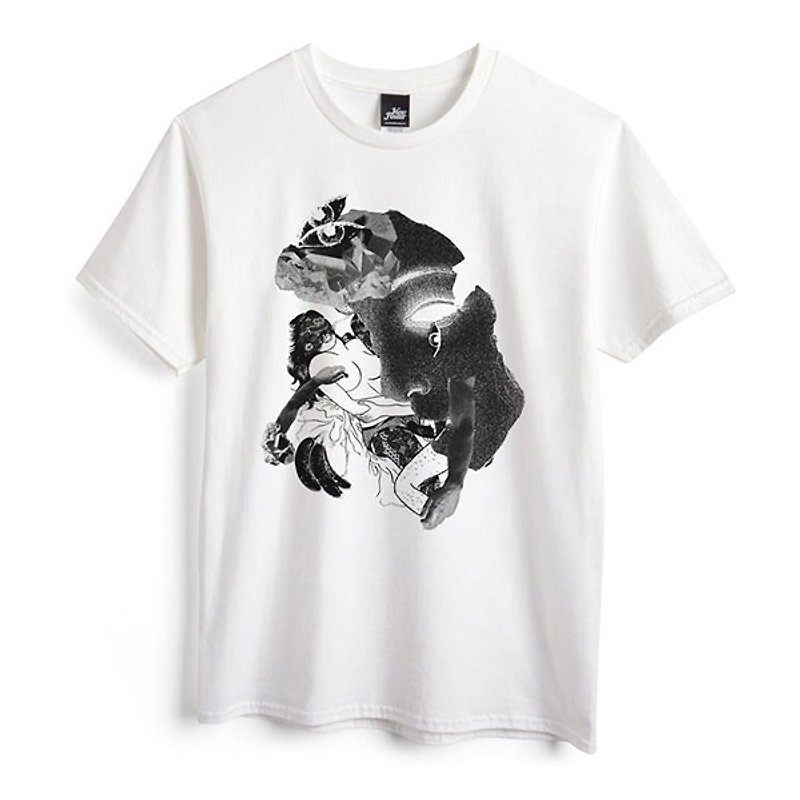 Lace-White-Unisex T-shirt - เสื้อยืดผู้ชาย - ผ้าฝ้าย/ผ้าลินิน ขาว