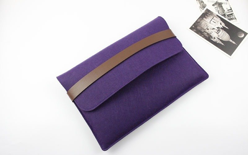 Genuine Pure Handmade Purple Felt Microsoft Computer Case Blouse Set Bags Computer Case Surface Pro (2017) & Keyboard (can be tailored) - ZMY059PUSP3 - เคสแท็บเล็ต - วัสดุอื่นๆ สีม่วง