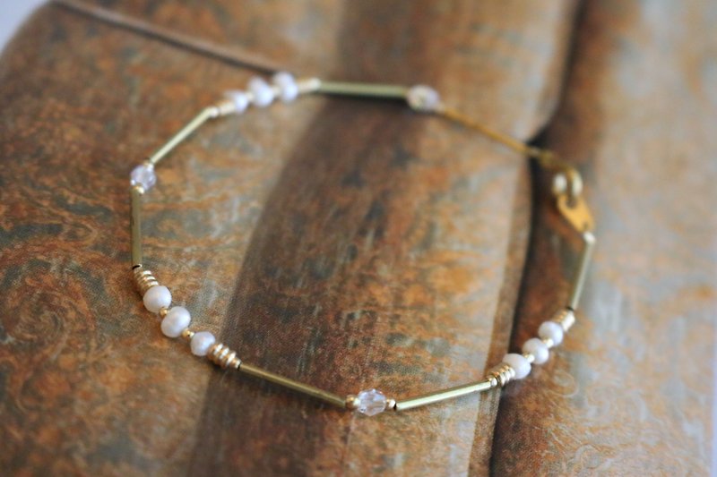 Natural Pearl Bracelet 0755 - Three Little Pigs - Bracelets - Pearl Gold
