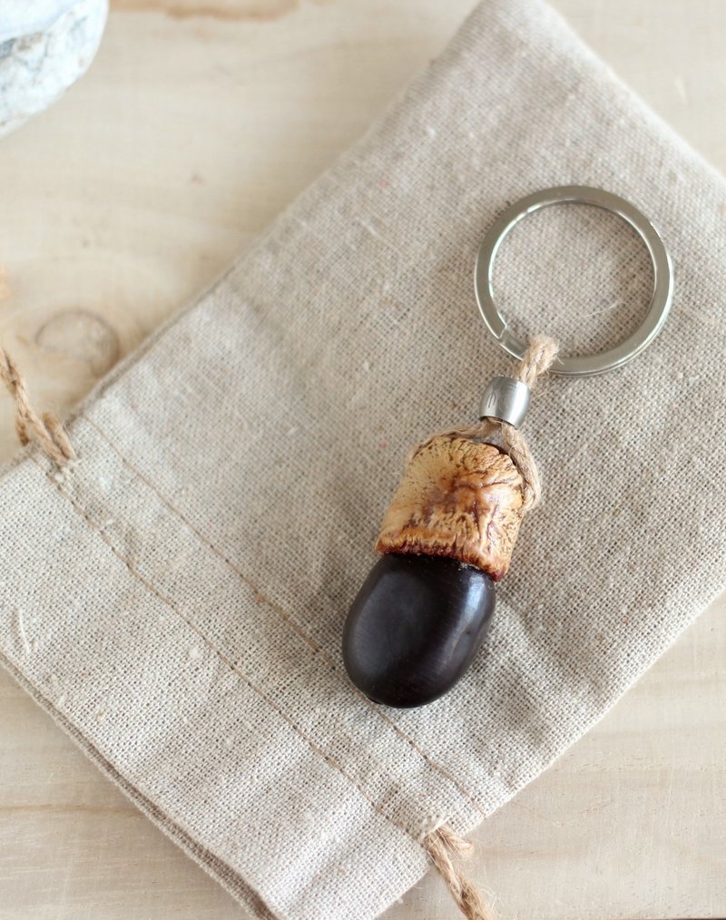 ミャンマーのナスキーホルダー─ラッキー - キーホルダー・キーケース - 寄せ植え・花 ブラック