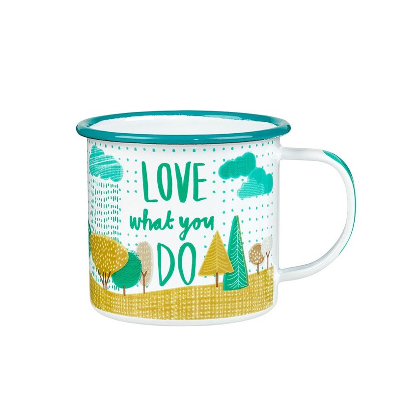 [SUSS] British imports The Thoughtful Gardener design enamel mug (green trees) - Spot free transport - Mugs - Enamel Green