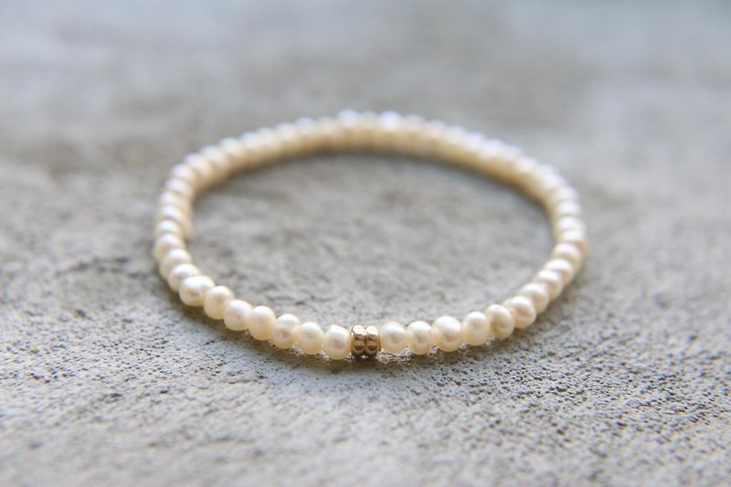 Pearl Brass Bracelet-Venus- - Bracelets - Pearl White