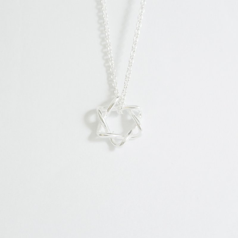 Christmas (Exchanging Gifts) <Symbol Series> Six Pointed Star Sterling Silver Necklace - Necklaces - Other Metals 