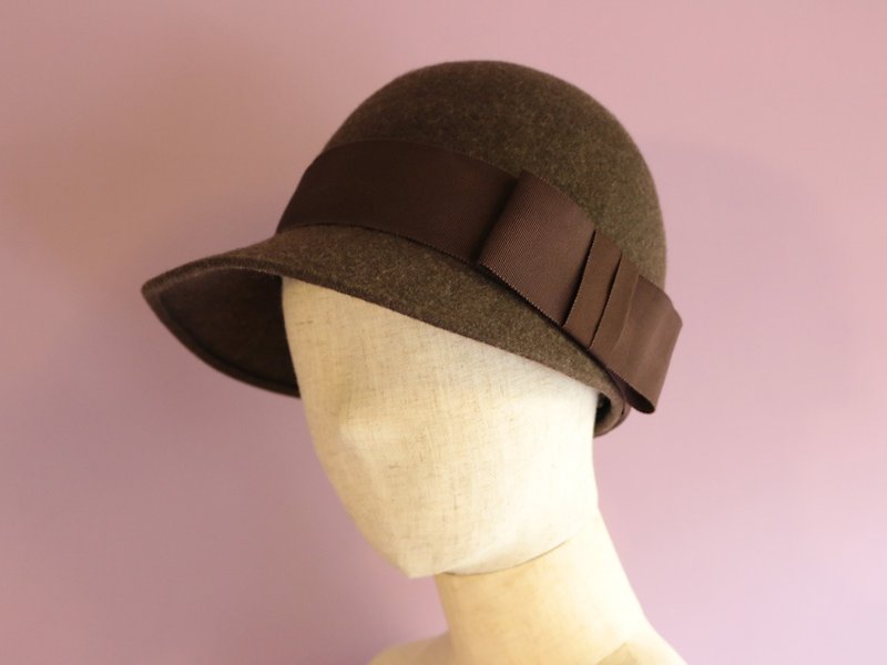 Anna Grey 馬帽 咖啡色 - 帽子 - 羊毛 咖啡色