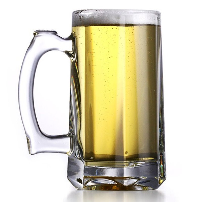 355cc [lead-free gold beer mug] Pasabahce summer refreshing beer mug - Mugs - Glass Yellow