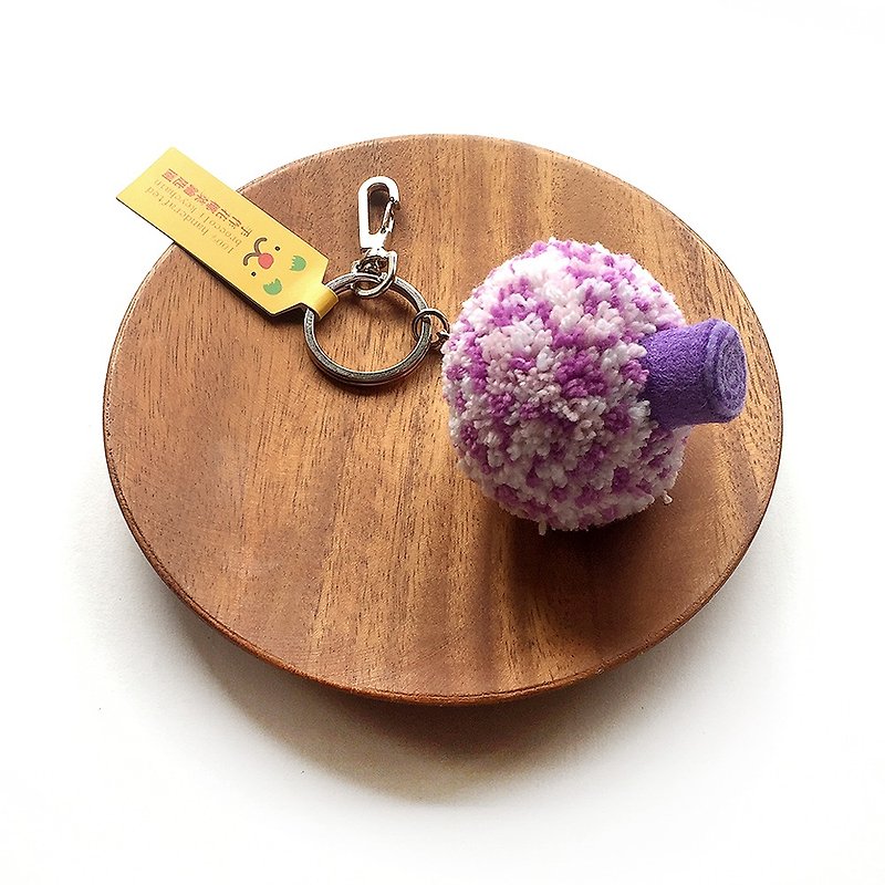 Peach Purple Cauliflower Key Ring - ที่ห้อยกุญแจ - ผ้าฝ้าย/ผ้าลินิน สีม่วง