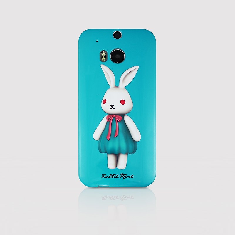 (Rabbit Mint) Mint Rabbit Phone Case - Bu Mali Merry Boo - HTC One M8 (M0002) - Phone Cases - Plastic Blue