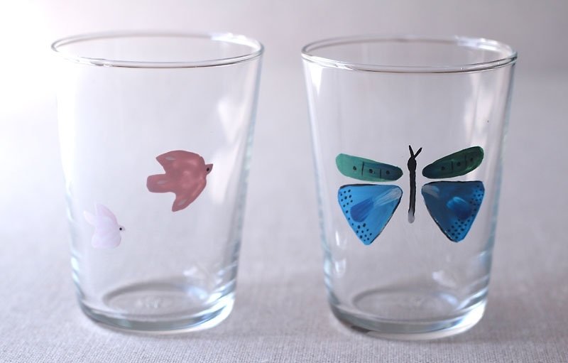Bird § glass cup - Teapots & Teacups - Glass Pink